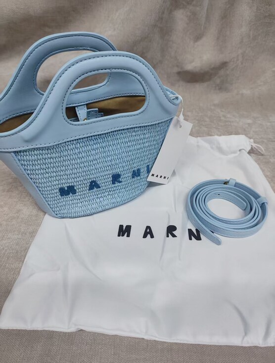 Marni Handbags - 💙Marni Blue Mini Woven Tote Bag Summer Essential